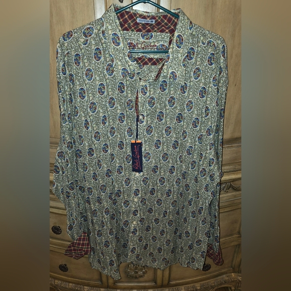 VINTAGE NEW ROBERT GRAHAM SIZE 4XL PAISLEY FLIP CUFF GORGEOUS!